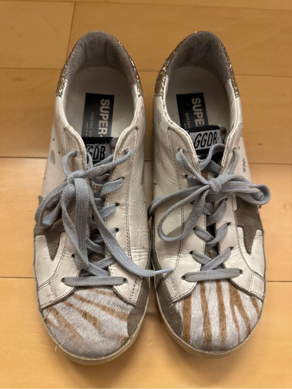 Golden Goose White, Gray & Brown Women's Sneakers